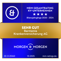 Morgen & Morgen M&M Gesamtrating KV-Unternehmen — Barmenia Krankenversicherung AG, SEHR GUT