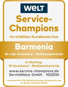 WELT Service-Champions 2024 — Barmenia Nr. 1 der Versicherer im Multikanalvertrieb